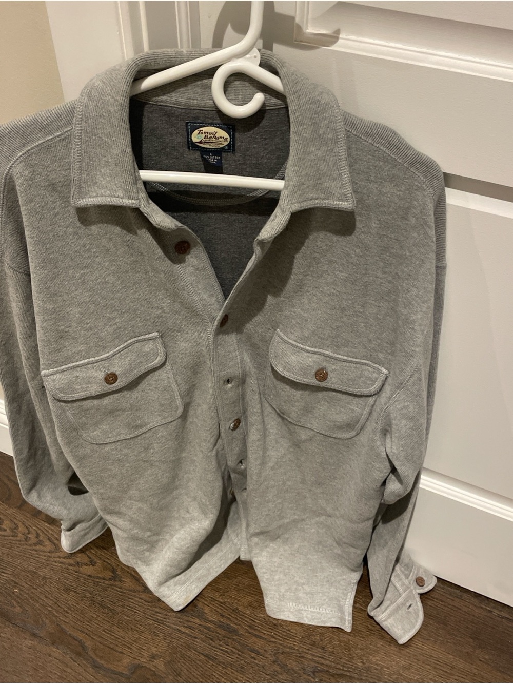 Tommy Bahama Gray Button-Front Shirt Jacket